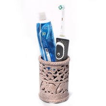 Load image into Gallery viewer, SAVON Stone caddy stand holder for bathroom kitchen utensils bar dining table outdoor 4" by 3" elephant