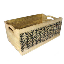 Load image into Gallery viewer, Rustic Wooden Storage Crate Organizer Large Black