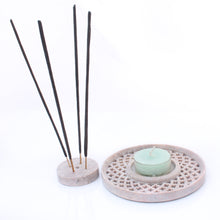 Load image into Gallery viewer, SAVON Round tealight Holder candlestand Incense Stick Burner Decorative Centerpiece Votive Plastic Free