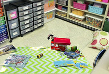 Load image into Gallery viewer, SAVON Floor Mat (White, Chevron, Plastic, 4 x 6 Feet)