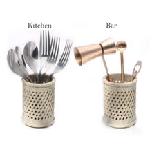 Load image into Gallery viewer, SAVON Stone caddy stand holder for bathroom kitchen utensils bar dining table outdoor 4" by 3" lattice