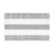 Load image into Gallery viewer, Cotton Flatweave Area Rug Woven Black And White Argyle 1160