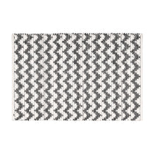 Load image into Gallery viewer, Cotton Flatweave Area Rug Woven Black and White Chevron 1168