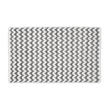 Load image into Gallery viewer, Cotton Flatweave Area Rug Woven Black and White Chevron 1168