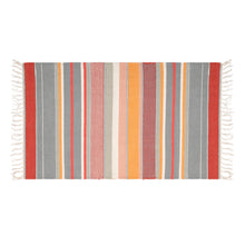 Load image into Gallery viewer, Cotton Flatweave Area Rug Woven Multi Color Stripes 1172