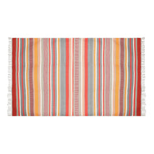 Load image into Gallery viewer, Cotton Flatweave Area Rug Woven Multi Color Stripes 1172