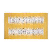 Load image into Gallery viewer, Cotton Flatweave Area Rug Woven Mustard Ikat Boho 1176