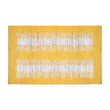 Load image into Gallery viewer, Cotton Flatweave Area Rug Woven Mustard Ikat Boho 1176