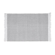 Load image into Gallery viewer, Cotton Flatweave Area Rug Woven Light Gray Argyle 1180