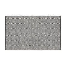 Load image into Gallery viewer, Cotton Flatweave Area Rug  Woven Black and White Argyle 1184
