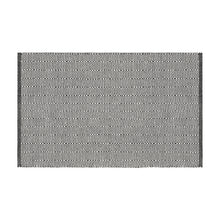 Load image into Gallery viewer, Cotton Flatweave Area Rug Woven Black and White Argyle 1184