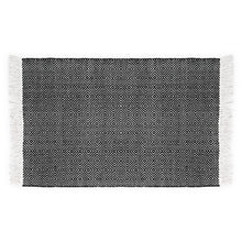 Load image into Gallery viewer, Cotton Area Rug Woven Black White argyle Frills 1188