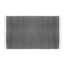 Load image into Gallery viewer, Cotton Area Rug Woven Black White argyle Frills 1188