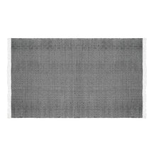 Load image into Gallery viewer, Cotton Area Rug Woven Black White argyle Frills 1188