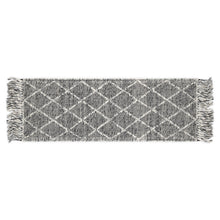 Load image into Gallery viewer, Hand Wool Area Rug Woven Black Gray Harlequin Frills 1196

