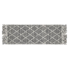 Load image into Gallery viewer, Hand Wool Area Rug Woven Black Gray Harlequin Frills 1196