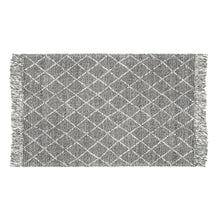 Load image into Gallery viewer, Hand Wool Area Rug Woven Black Gray Harlequin Frills 1196