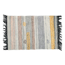 Load image into Gallery viewer, Hand Wool Area Rug Woven Stripes Gray Light Brown 1208