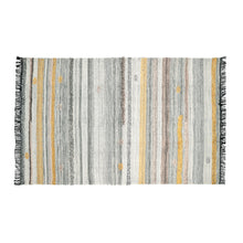 Load image into Gallery viewer, Hand Wool Area Rug Woven Stripes Gray Light Brown  1208
