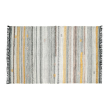 Load image into Gallery viewer, Hand Wool Area Rug Woven Stripes Gray Light Brown 1208