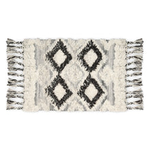 Load image into Gallery viewer, Hand Woven Wool Area Rug Woven Gray Argyle Boho Chic 1212