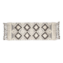 Load image into Gallery viewer, Hand Woven Wool Area Rug Woven Gray Argyle Boho Chic 1212