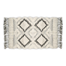 Load image into Gallery viewer, Hand Woven Wool Area Rug Woven Gray Argyle Boho Chic 1212
