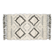 Load image into Gallery viewer, Hand Woven Wool Area Rug Woven Gray Argyle Boho Chic 1212