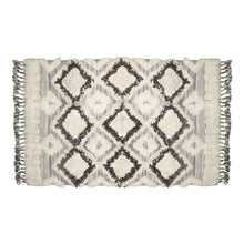Load image into Gallery viewer, Hand Woven Wool Area Rug Woven Gray Argyle Boho Chic 1212