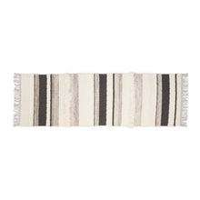 Load image into Gallery viewer, Hand Woven Wool Area Rug Woven Gray White Stripes 1216