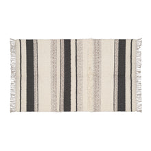 Load image into Gallery viewer, Hand Woven Wool Area Rug Woven Gray White Stripes 1216