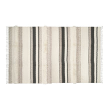 Load image into Gallery viewer, Hand Woven Wool Area Rug Woven Gray White Stripes 1216