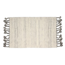 Load image into Gallery viewer, Hand Woven Wool Area Rug Woven White With Gray Shades 1224