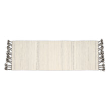 Load image into Gallery viewer, Hand Woven Wool Area Rug Woven White With Gray Shades 1224