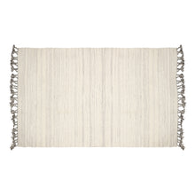 Load image into Gallery viewer, Hand Woven Wool Area Rug Woven White With Gray Shades 1224