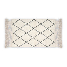 Load image into Gallery viewer, Hand Woven Wool Area Rug Woven Harlequin White Black 1228