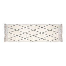 Load image into Gallery viewer, Hand Woven Wool Area Rug  Woven Harlequin White Black 1228
