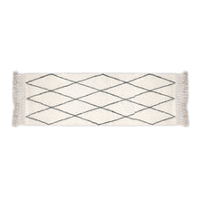 Load image into Gallery viewer, Hand Woven Wool Area Rug Woven Harlequin White Black 1228