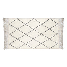 Load image into Gallery viewer, Hand Woven Wool Area Rug Woven Harlequin White Black 1228