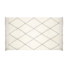 Load image into Gallery viewer, Hand Woven Wool Area Rug Woven Harlequin White Black 1228