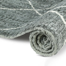 Load image into Gallery viewer, Hand Woven Wool Area Rug Harlequin Gray White 1236