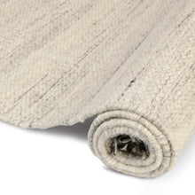 Load image into Gallery viewer, Hand Woven Wool Area Rug Woven White With Gray Shades 1224
