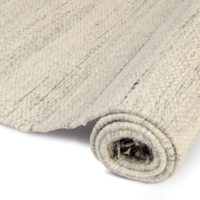 Load image into Gallery viewer, Hand Woven Wool Area Rug Woven White With Gray Shades 1224