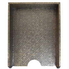 Load image into Gallery viewer, Paper Tray Black Golden Fleur De Lis Wood Letter Size Home Office Desk Tray