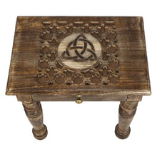 Load image into Gallery viewer, Solid Wood Side end Table Square Geometric Art Deco