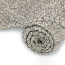 Load image into Gallery viewer, Hand Woven Wool Area Rug Footmat Doormat Woven Brown Long Harlequin 1204