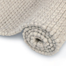 Load image into Gallery viewer, Hand Woven Wool Area Rug Woven Solid Off White 1244