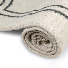Load image into Gallery viewer, Hand Wool Area Rug Woven Black and White Moroccan 1232