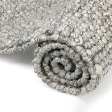 Load image into Gallery viewer, Hand Wool Area Rug Gray Woven Straw Weave Pattern 1200