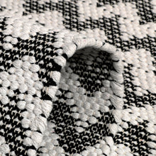 Load image into Gallery viewer, Cotton Flatweave Area Rug Woven Black and White Chevron 1168